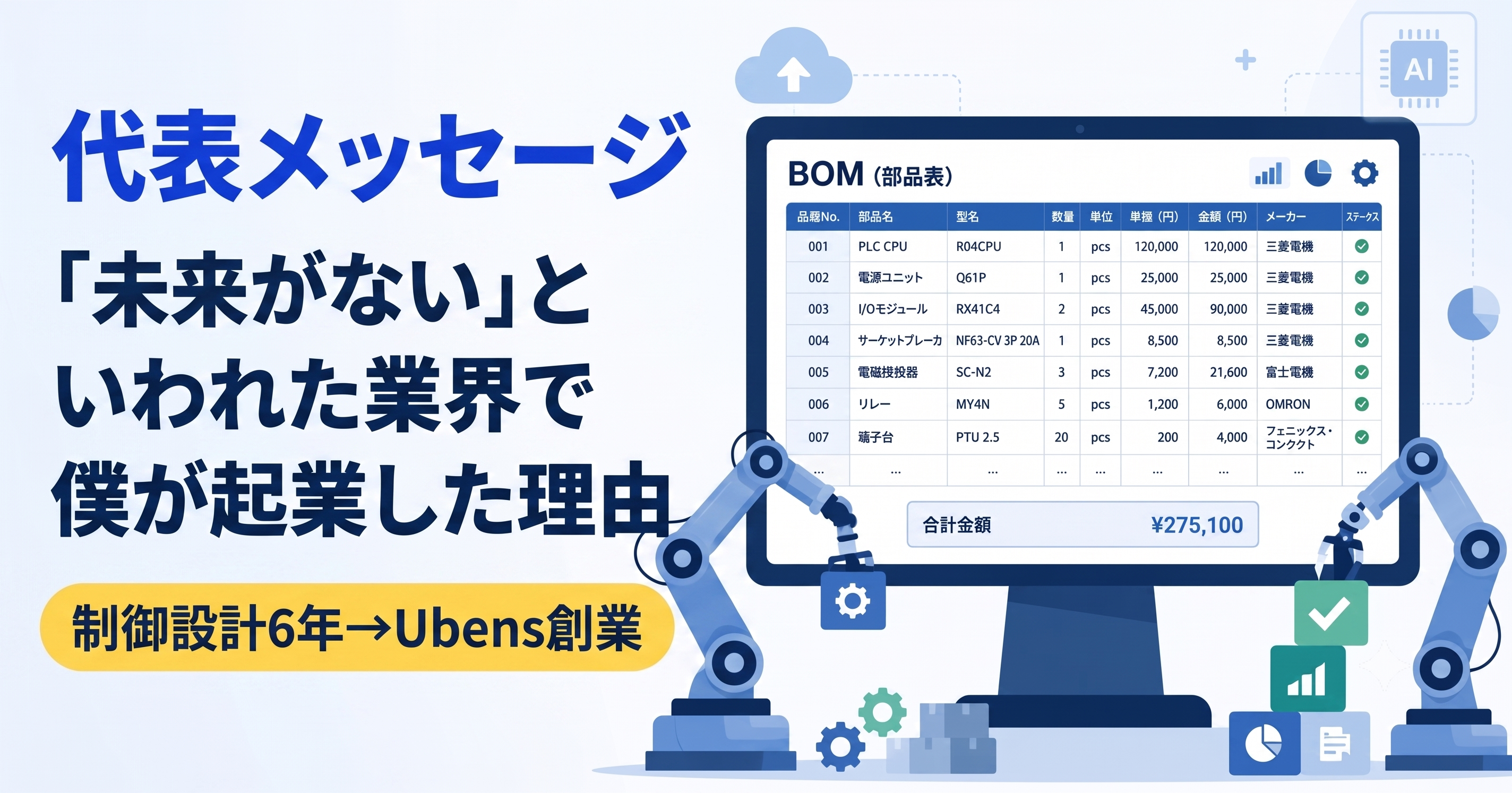 制御盤設計の現場に6年——僕が盤ナビAIをつくり、Ubensを立ち上げた理由
